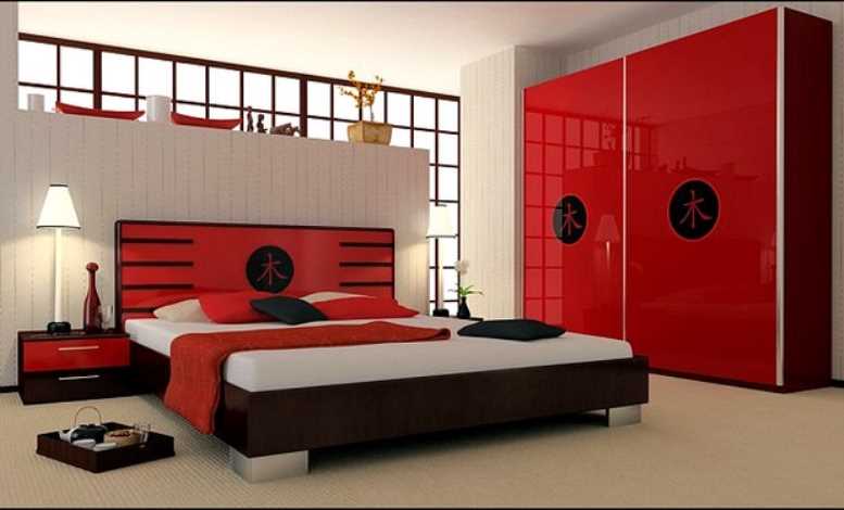 Kırmızı Yatak Odası Dekorasyonu